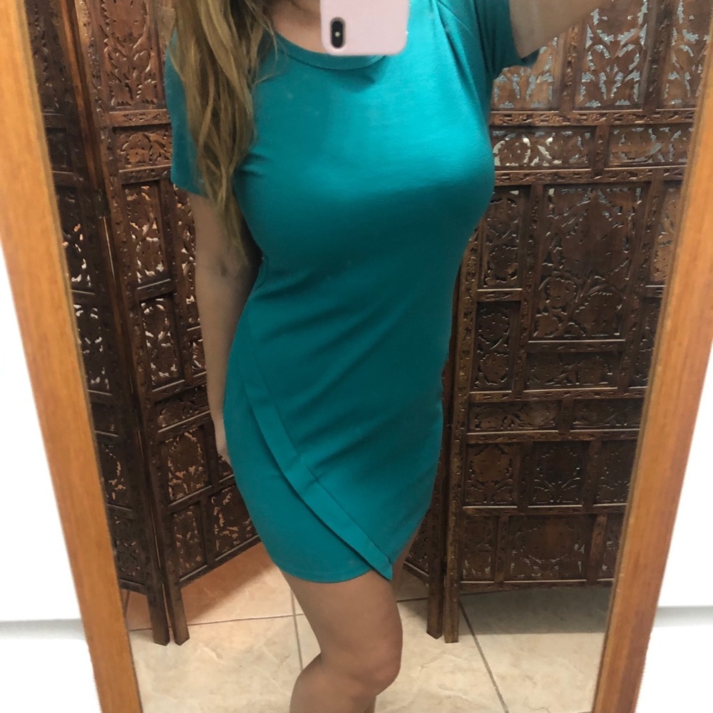 Vintage Teal Basic Dress Medium - image 2
